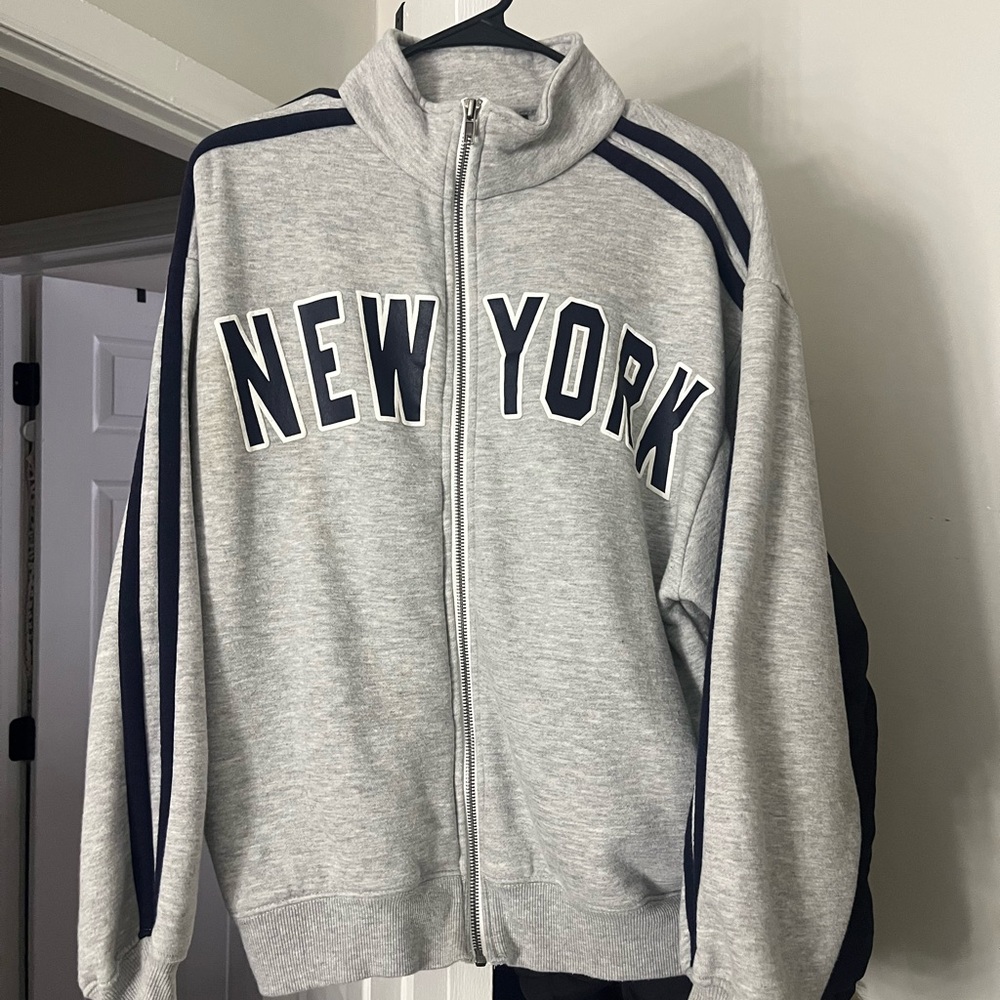 Wild Fable Gray New York Zip-Up Jacket